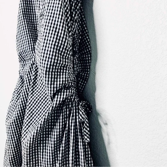 TOIT VOLANT Jurancon Dress Black & White Gingham Midi Sleeveless - Picture 10 of 16